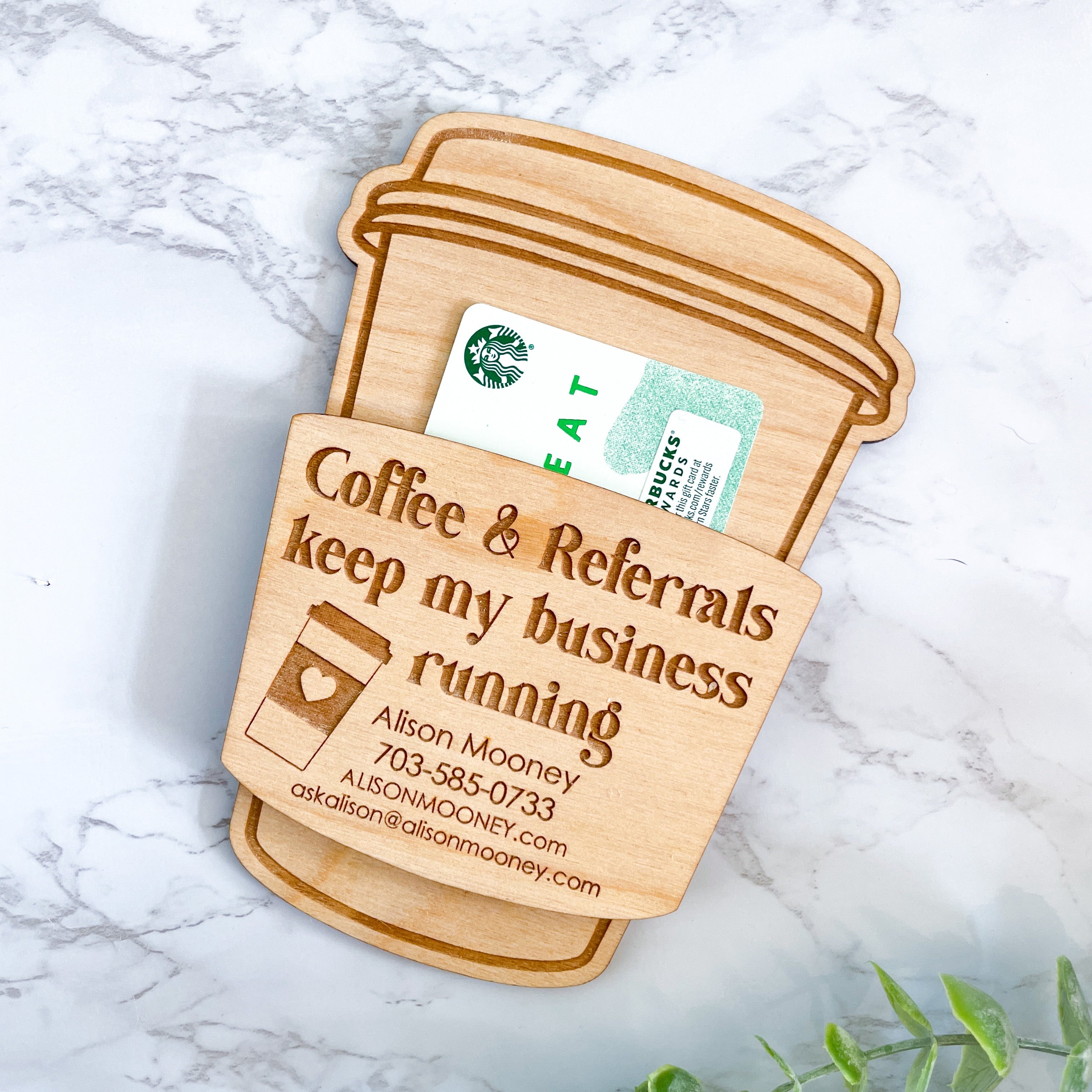 Real Estate Referral Coffee Gift Card Holder