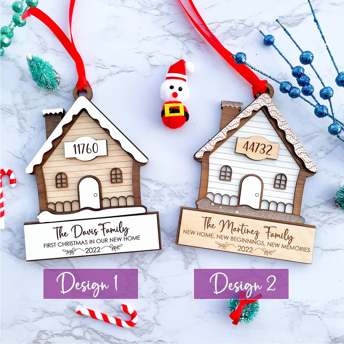 Celebrate the purchase of your new home this holiday season with a new home Christmas ornament.  Our new home ornament is made with a mix of wood, mdf and acrylic and is 3 layers.   Our commemorative 2022 new home Christmas ornament makes a memorable housewarming gift or real estate closing gift.