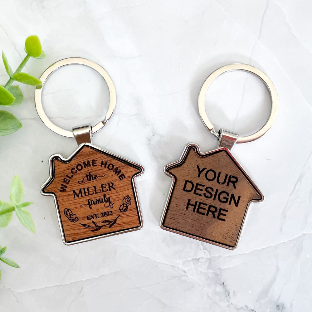 Personalized House Shaped Keychain, Realtor Keychain, New Home Keychain