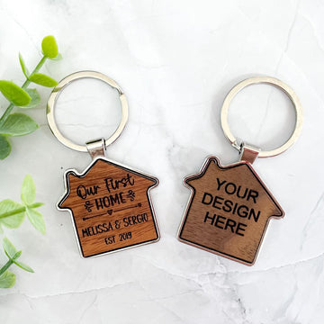 Personalized House Shaped Keychain, Realtor Keychain, New Home Keychain