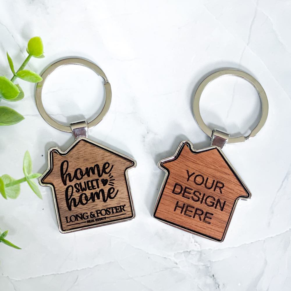 Personalized House Shaped Keychain, Realtor Keychain, New Home Keychain