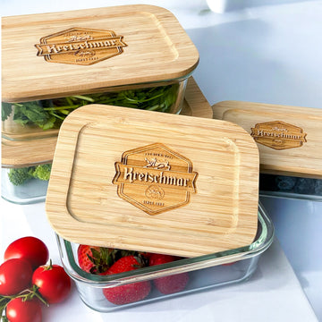Custom Eco-Friendly Glass Food Containers with Bamboo Lids – Sustainable Branded Corporate Gifts
