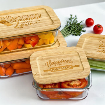 Personalized Kitchen Storage Container Set, Realtor Closing Gift (Love & Happiness Collection)